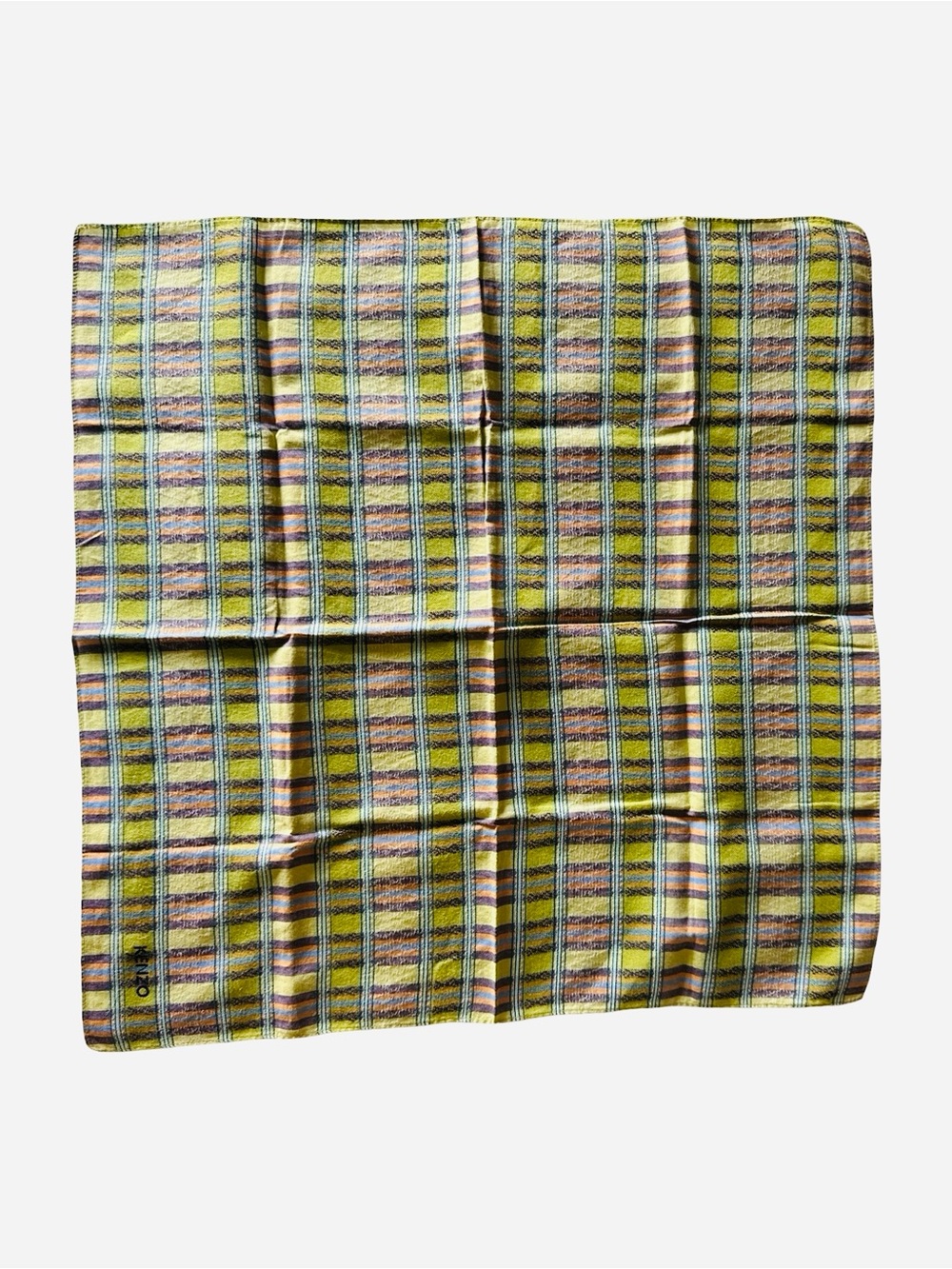 Kenzo cotton plaid handkerchief/pocket square Unisex